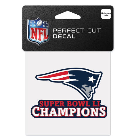 New England Patriots Decal 4x4 Perfect Cut Color Super Bowl 51 Champions Design-0