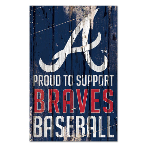 Atlanta Braves Sign 11x17 Wood Proud to Support Design-0