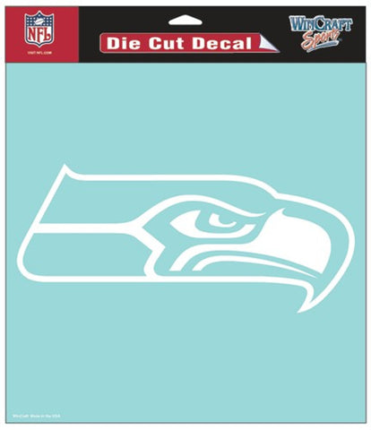 Seattle Seahawks Decal 8x8 Die Cut White-0