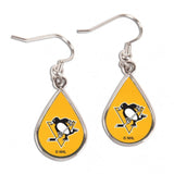 Pittsburgh Penguins Earrings Tear Drop Style - Special Order-0