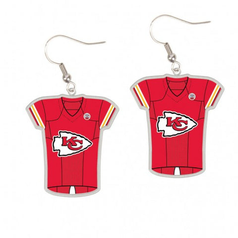 Kansas City Chiefs Earrings Jersey Style - Special Order-0