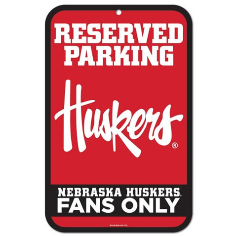 Nebraska Cornhuskers Sign 11x17 Plastic Reserved Parking Style - Special Order-0