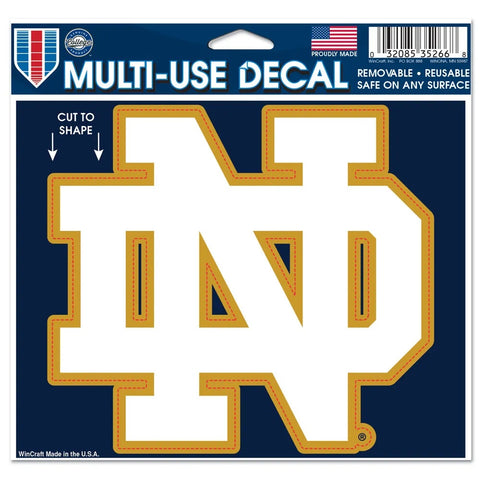 Notre Dame Fighting Irish Decal 5x6 Multi Use Color Cut to Logo-0