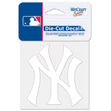 New York Yankees Decal 4x4 Perfect Cut White-0