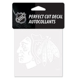 Chicago Blackhawks Decal 4x4 Perfect Cut White-0