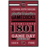 South Carolina Gamecocks Sign 11x17 Wood Established Design-0