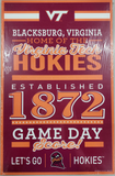 Virginia Tech Hokies Sign 11x17 Wood Established-0