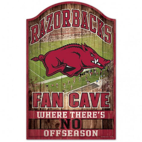 Arkansas Razorbacks Sign 11x17 Wood Fan Cave Design - Special Order-0