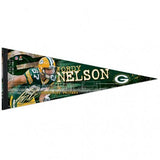 Green Bay Packers Pennant 12x30 Premium Style Jordy Nelson Design-0