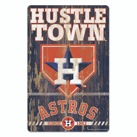 Houston Astros Sign 11x17 Wood Slogan Design-0