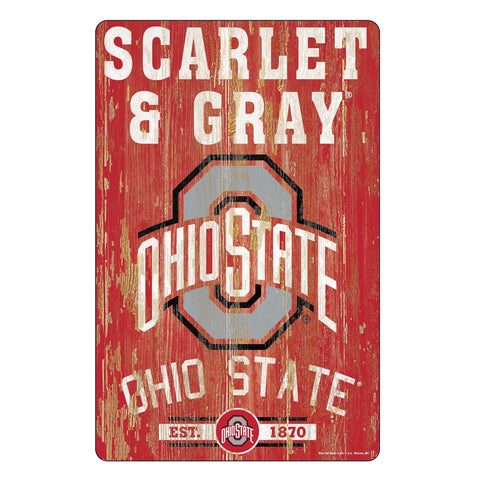 Ohio State Buckeyes Sign 11x17 Wood Slogan Design-0