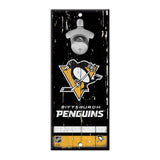 Pittsburgh Penguins Sign Wood 5x11 Bottle Opener - Special Order-0