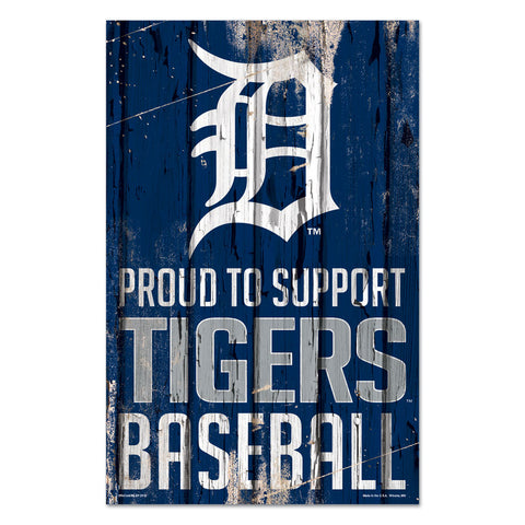 Detroit Tigers Sign 11x17 Wood Proud to Support Design-0