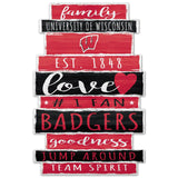 Wisconsin Badgers Sign 11x17 Wood Family Word Design-0
