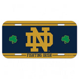 Notre Dame Fighting Irish License Plate Plastic Shamrocks Design-0
