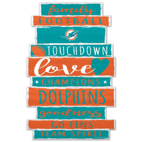 Miami Dolphins Sign 11x17 Wood Family Word Design-0