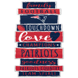 New England Patriots Sign 11x17 Wood Family Word-0