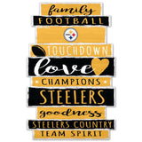 Pittsburgh Steelers Sign 11x17 Wood Family Word Design-0