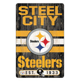 Pittsburgh Steelers Sign 11x17 Wood Slogan Design-0