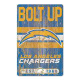Los Angeles Chargers Sign 11x17 Wood Slogan Design-0