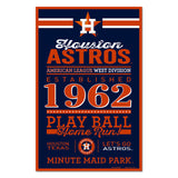 Houston Astros Sign 11x17 Wood Established Design-0