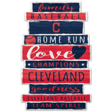 Cleveland Indians Sign 11x17 Wood Family Word Design-0