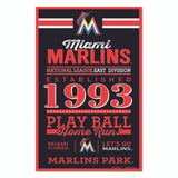 Miami Marlins Sign 11x17 Wood Established Design - Special Order-0
