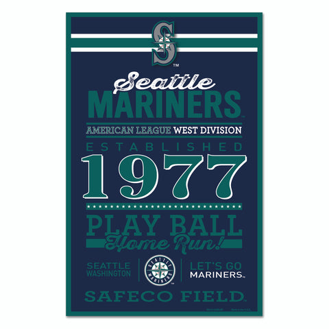 Seattle Mariners Sign 11x17 Wood Established Design - Special Order-0