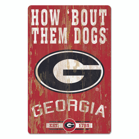 Georgia Bulldogs Sign 11x17 Wood Slogan Design-0