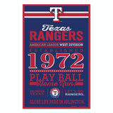 Texas Rangers Sign 11x17 Wood Established Design - Special Order-0
