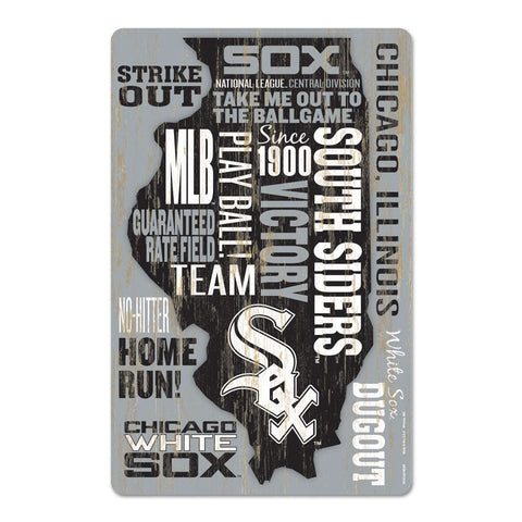 Chicago White Sox Sign 11x17 Wood Wordage Design-0