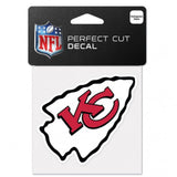 Kansas City Chiefs Decal 4x4 Perfect Cut Color-0