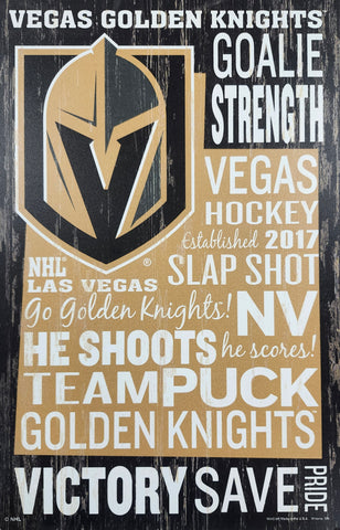 Vegas Golden Knights Sign 11x17 Wood Wordage-0