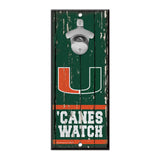 Miami Hurricanes Sign Wood 5x11 Bottle Opener-0