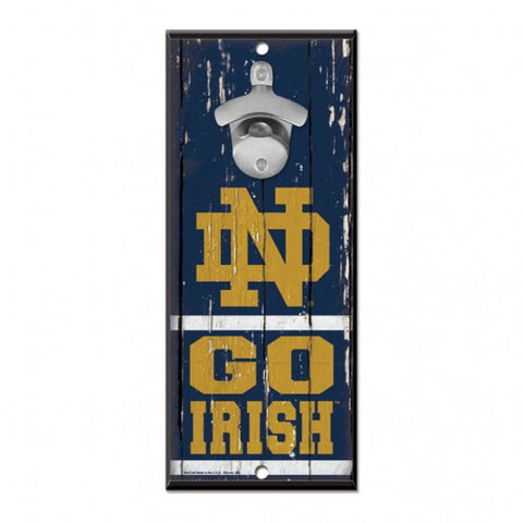 Notre Dame Fighting Irish Sign Wood 5x11 Bottle Opener-0