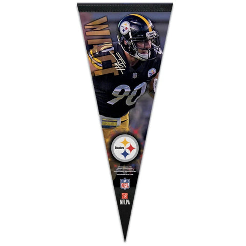 Pittsburgh Steelers Pennant 12x30 Premium Style TJ Watt Alternate-0