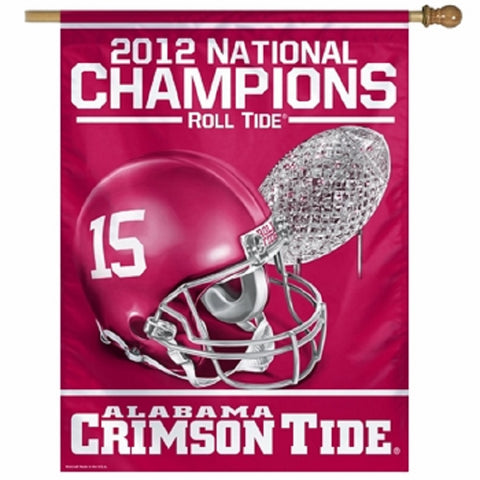 Alabama Crimson Tide Banner 27x37 Vertical 2012 National Champ-0