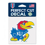 Kansas Jayhawks Decal 4x4 Perfect Cut Color-0