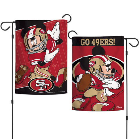 San Francisco 49ers Flag 12x18 Garden Style 2 Sided Disney - Special Order-0