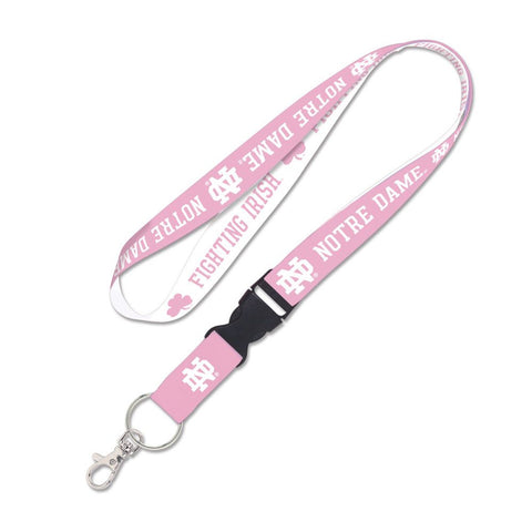 Notre Dame Fighting Irish Lanyard with Detachable Buckle - Pink-0