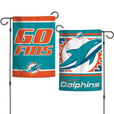 Miami Dolphins Flag 12x18 Garden Style 2 Sided Slogan Design - Special Order-0