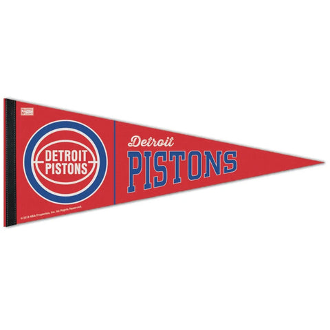 Detroit Pistons Pennant 12x30 Premium Style Hardwoods Design-0