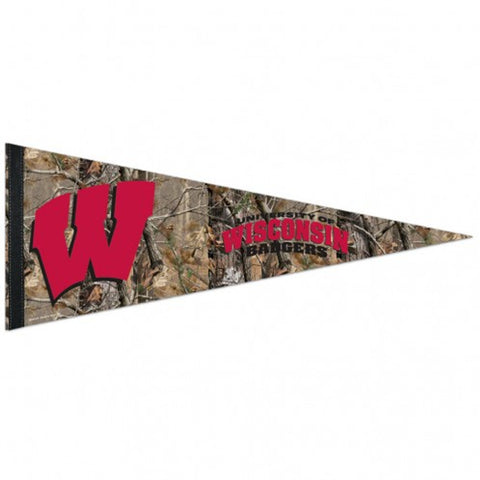 Wisconsin Badgers Pennant 12x30 Premium Style Camo Design-0