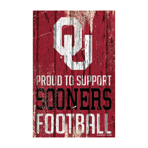 Oklahoma Sooners Sign 11x17 Wood Proud to Support Design-0