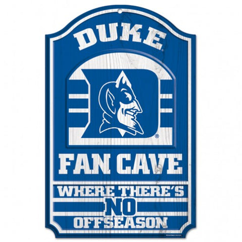 Duke Blue Devils Sign 11x17 Wood Fan Cave Design-0