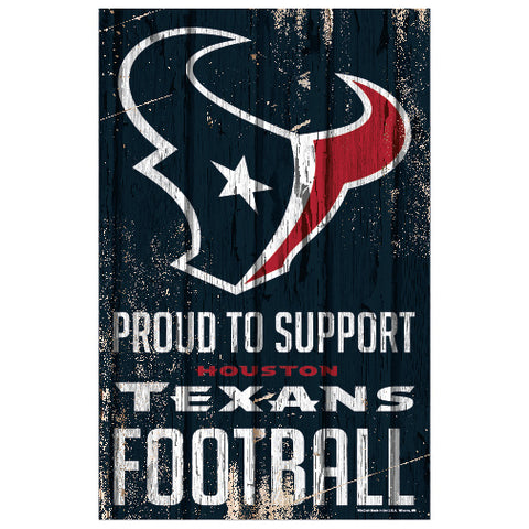 Houston Texans Sign 11x17 Wood Proud to Support Design-0