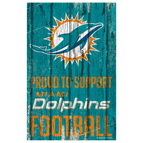 Miami Dolphins Sign 11x17 Wood Proud to Support Design-0
