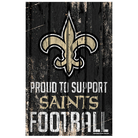 New Orleans Saints Sign 11x17 Wood Proud to Support Design-0