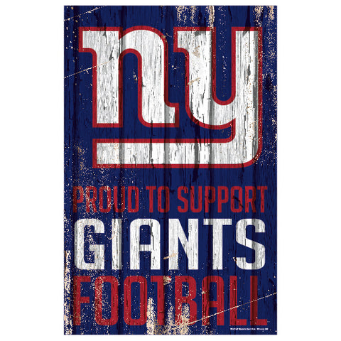 New York Giants Sign 11x17 Wood Proud to Support Design-0