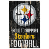 Pittsburgh Steelers Sign 11x17 Wood Proud to Support Design-0